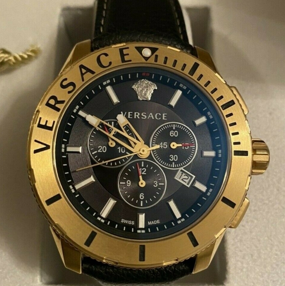 $2000 Versace Watch Gold Chronograph